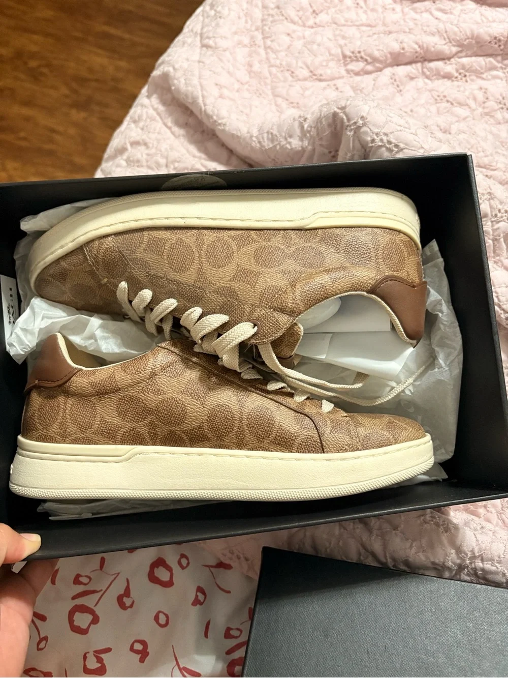 Coach Tan Lowline Coated Canvas Sneakers
